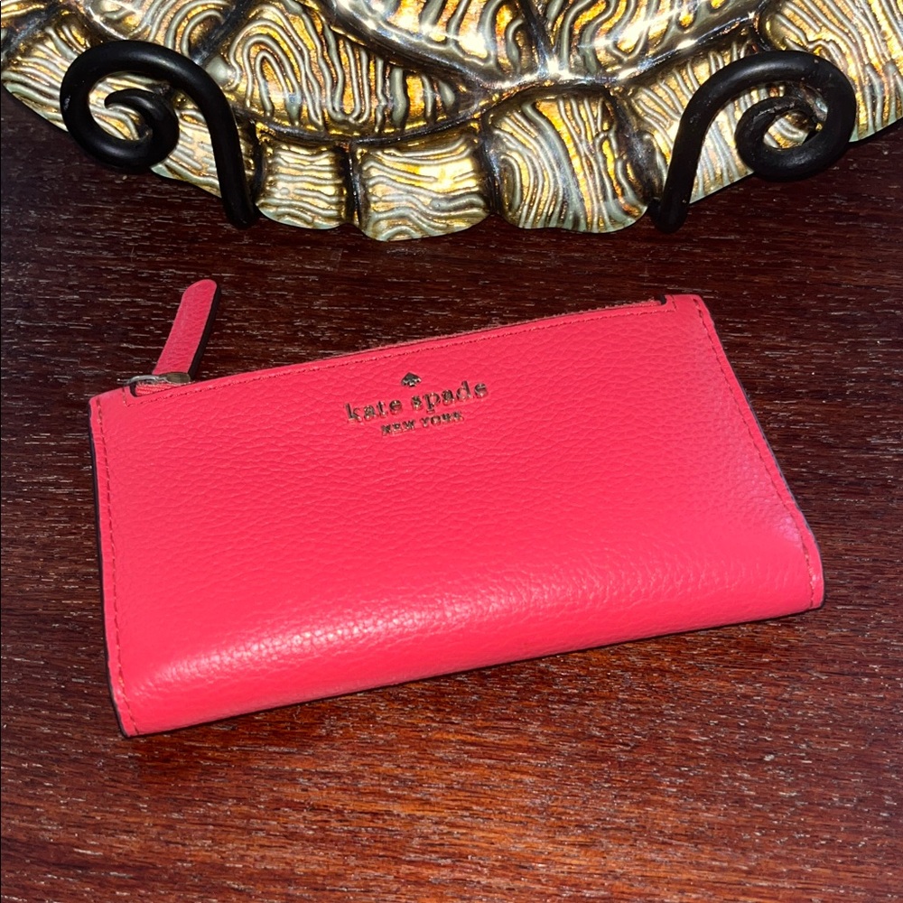 Kate Spade Small Dark Pink Leather ID/Wallet NEW CONDITION